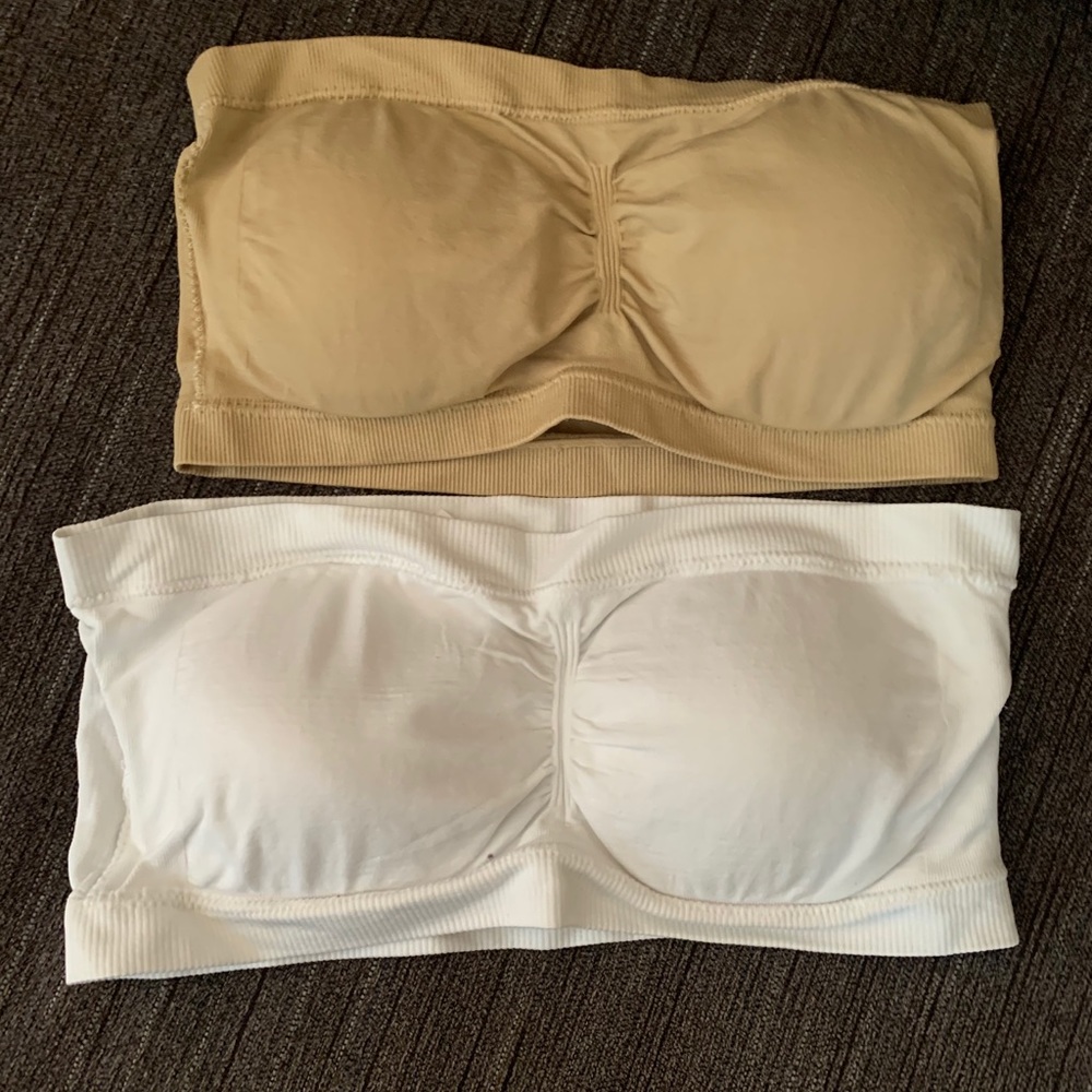 Padded bandeaus/strapless bras size small